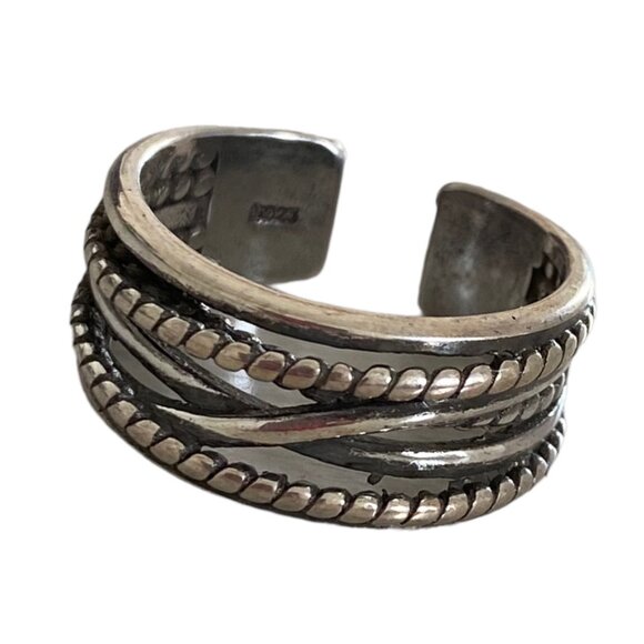 Winding Twisted Silver Multi-layer Retro Ring sterling silver size 7 - Picture 7 of 8